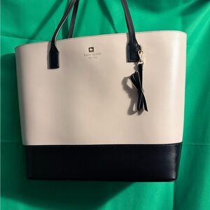 Kate Spade Two-Tone Black and Cream Tote